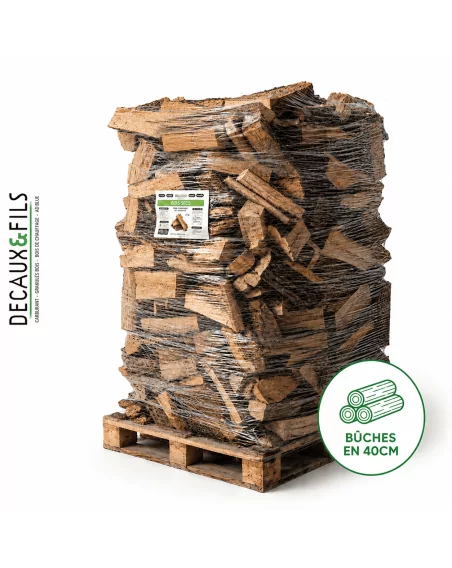 Bois de chauffage sur palette DECAUX, bûches en 40 cm (1.8 stère)